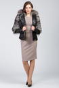 Женская кожаная куртка из натуральной кожи с капюшоном, отделка чернобурка 0901310-2
