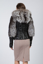 Женская кожаная куртка из натуральной кожи с капюшоном, отделка чернобурка 0901310-4