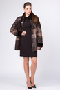 Женское кожаное пальто из натуральной кожи с воротником, отделка кролик 0901395-3