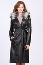 Женское кожаное пальто из натуральной кожи с воротником, отделка чернобурка 0901626