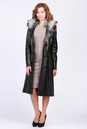 Женское кожаное пальто из натуральной кожи с воротником, отделка чернобурка 0901626-4
