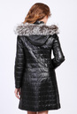 Женское кожаное пальто из натуральной кожи с капюшоном, отделка чернобурка 0901636-4