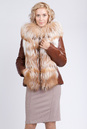 Женская кожаная куртка из натуральной кожи с капюшоном, отделка лиса 0901847