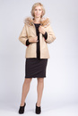 Женская кожаная куртка из натуральной кожи с капюшоном, отделка енот 0901851-3