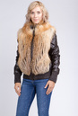 Женская кожаная куртка из натуральной кожи без воротника, отделка лиса 0901859