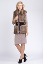Женская кожаная куртка из натуральной кожи с воротником, отделка песец 0901862-2