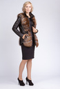 Женская кожаная куртка из натуральной кожи с воротником, отделка лиса 0902104-3