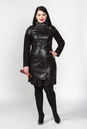 Женское кожаное пальто из натуральной кожи с воротником,  отделка замша 0902166-3
