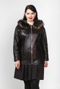 Женская кожаная куртка из натуральной кожи с капюшоном, отделка енот 0902171
