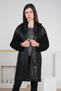 Женское кожаное пальто из натуральной кожи с капюшоном 0902186