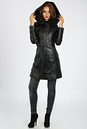 Женское кожаное пальто из натуральной кожи с капюшоном 0902294-2