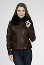 Женская кожаная куртка из натуральной кожи с воротником, отделка песец 0902426