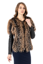 Женская кожаная куртка из натуральной кожи с воротником, отделка лиса 0902509