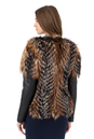 Женская кожаная куртка из натуральной кожи с воротником, отделка лиса 0902509-3