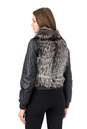 Женская кожаная куртка из натуральной кожи с воротником, отделка лиса 0902519-3