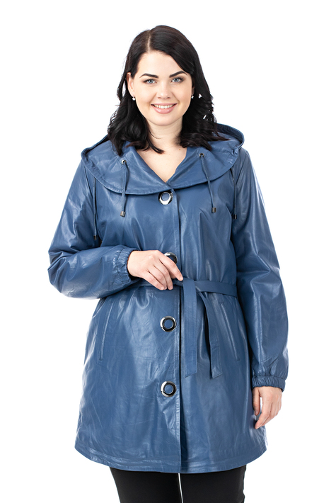 Женское кожаное пальто из натуральной кожи с капюшоном 0902667