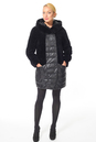 Женское кожаное пальто из натуральной кожи  с капюшоном, отделка астраган 1300656-5