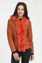 Женская кожаная куртка из эко-кожи с воротником, отделка кролик 1900004