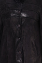 Женское кожаное пальто из натуральной замши (с накатом) с воротником, отделка норка 0900041-4 вид сзади