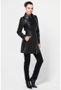 Женское кожаное пальто из натуральной кожи с воротником 0900161-3