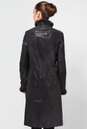Женское кожаное пальто из натуральной замши (с накатом) с воротником, отделка норка 0900146-4