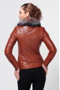 Женская кожаная куртка из натуральной кожи с воротником, отделка лиса 0900154-3