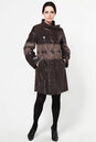 Женское кожаное пальто из натуральной замши (с накатом) с воротником 0900168-2