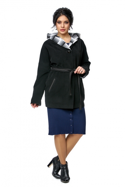 Женское пальто из текстиля с капюшоном 8008380