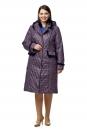 Женское пальто из текстиля с капюшоном, отделка норка 8010031