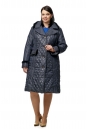 Женское пальто из текстиля с капюшоном, отделка норка 8010039