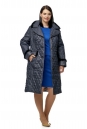 Женское пальто из текстиля с капюшоном, отделка норка 8010039-3