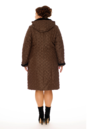 Женское пальто из текстиля с капюшоном, отделка норка 8010215-3