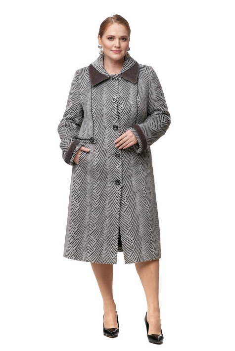Женское пальто из текстиля с воротником 8012218