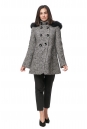Женское пальто из текстиля с капюшоном, отделка песец 8012607-2