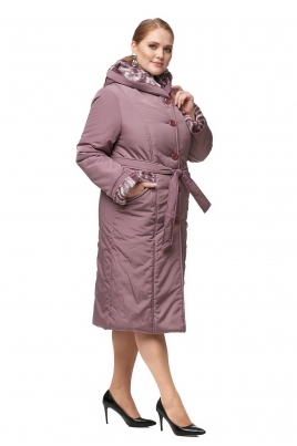 Весеннее женское пальто из текстиля с капюшоном, отделка искусственный мех