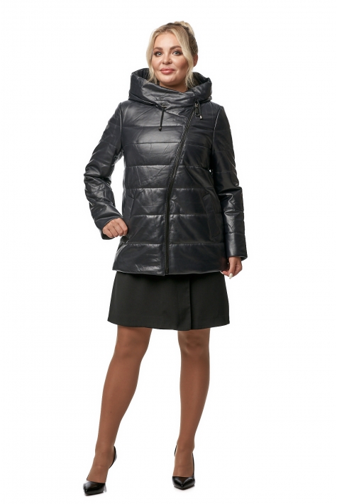 Женская кожаная куртка из натуральной кожи с капюшоном 8013030
