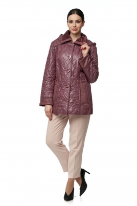 Осенняя куртка женская из текстиля с капюшоном, отделка искусственный мех