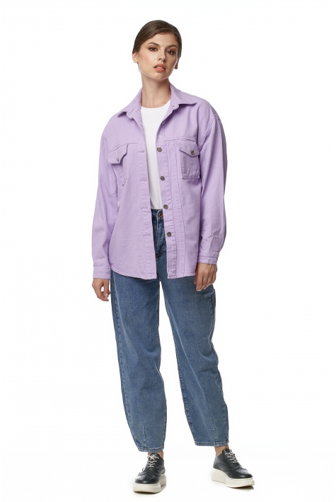 Куртка женская джинсовая с воротником 8017883