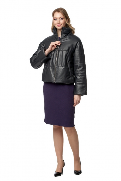Женская кожаная куртка из натуральной кожи с воротником 8020807