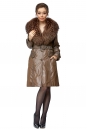 Женское пальто из текстиля с воротником, отделка енот 8020850