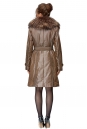 Женское пальто из текстиля с воротником, отделка енот 8020850-3