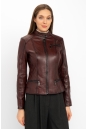 Женская кожаная куртка из натуральной кожи с воротником 8022269