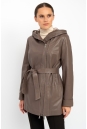 Женская кожаная куртка из натуральной кожи с капюшоном 8022273