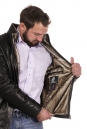 Мужская кожаная куртка из натуральной кожи на меху с воротником 8022681-11