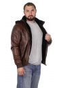 Мужская кожаная куртка из натуральной кожи на меху с капюшоном 8022688-11