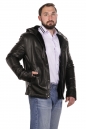 Мужская кожаная куртка из натуральной кожи на меху с капюшоном 8022690-2