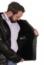 Мужская кожаная куртка из натуральной кожи на меху с капюшоном 8022690-4