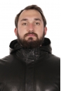 Мужская кожаная куртка из натуральной кожи на меху с капюшоном 8022690-5
