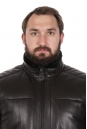 Мужская кожаная куртка из натуральной кожи на меху с воротником 8022694-11