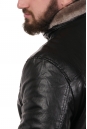 Мужская кожаная куртка из эко-кожи с воротником, отделка искусственный мех 8022703-3